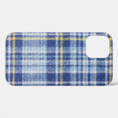 Blauer Gelber Tartan: Modische Karierte Case-Mate iPhone Hülle (Rückseite (Horizontal))