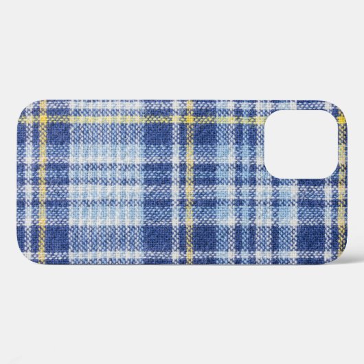 Blauer Gelber Tartan: Modische Karierte Case-Mate iPhone Hülle (Rückseite (Horizontal))