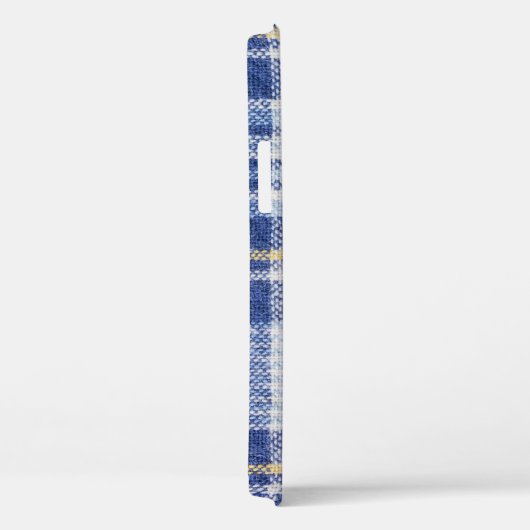 Blauer Gelber Tartan: Modische Karierte Case-Mate iPhone Hülle (Rückseite / Rechts)