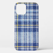 Blauer Gelber Tartan: Modische Karierte Case-Mate iPhone Hülle (Rückseite)