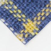 Blauer Gelber Tartan: Modische Karierte Fleecedecke (Ecke)