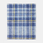 Blauer Gelber Tartan: Modische Karierte Fleecedecke (Vorderseite)