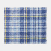 Blauer Gelber Tartan: Modische Karierte Fleecedecke (Vorderseite (Horizontal))