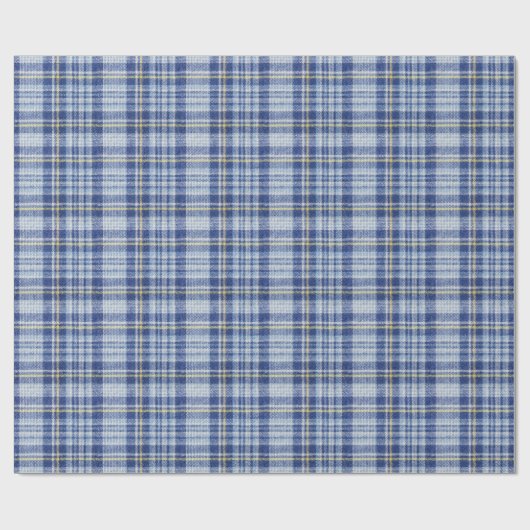 Blauer Gelber Tartan: Modische Karierte Geschenkpapier (Flach)