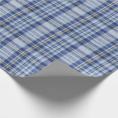 Blauer Gelber Tartan: Modische Karierte Geschenkpapier (Ecke)