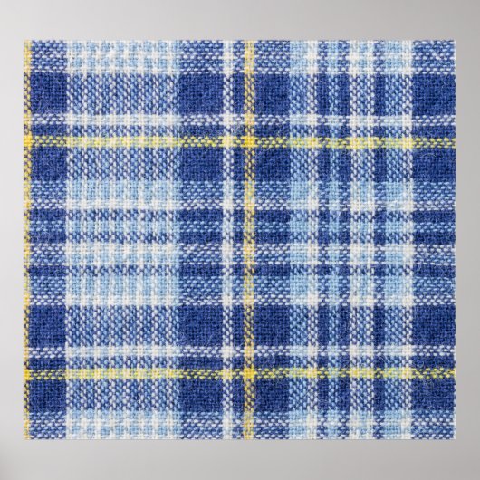 Blauer Gelber Tartan: Modische Karierte Poster (Vorne)