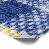 Blauer Gelber Tartan: Modische Karierte Poster (Ecke)