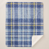 Blauer Gelber Tartan: Modische Karierte Sherpadecke (Vorderseite)