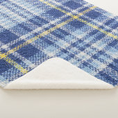 Blauer Gelber Tartan: Modische Karierte Sherpadecke (3/4)