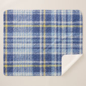 Blauer Gelber Tartan: Modische Karierte Sherpadecke (Vorderseite (Horizontal))