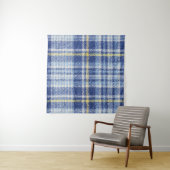 Blauer Gelber Tartan: Modische Karierte Wandteppich (Beispiel)