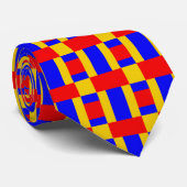 Blauer gelber und roter Block Krawatte (Gerollt)