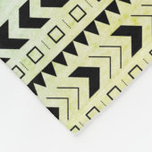 Blauer gelber Watercolor-Stammes- gemusterter Fleecedecke (Ecke)