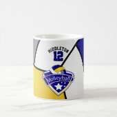 Blauer, gelber, weißer und grauer kaffeetasse (Mittel)