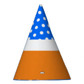 Blauer, gelochter orangefarbener weißer Farbblock Partyhütchen (Rechts)
