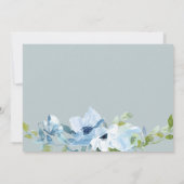 Blauer gemalte Blume erste Kommunion Einladung (Rückseite)