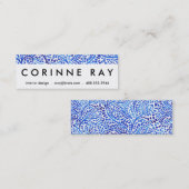 Blauer gemalter Blätterdruck der Watercolorreben Mini Visitenkarte (Vorne/Hinten)