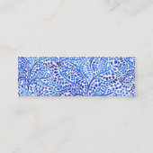 Blauer gemalter Blätterdruck der Watercolorreben Mini Visitenkarte (Rückseite)