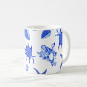Blauer gemischter Maschendraht-kundenspezifischer Kaffeetasse (VorderseiteRechts)
