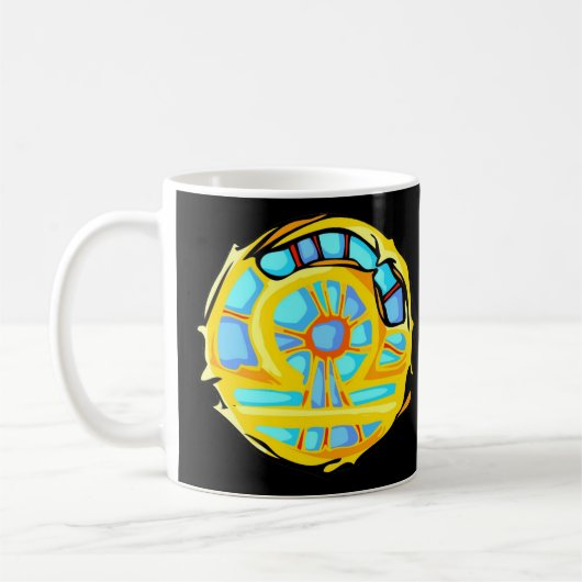 Blauer Gemstone farbiges Libra-Symbol Kaffeetasse (Links)