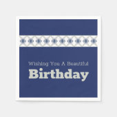 Blauer Gemusterter Akzent Serviette (Vorderseite)