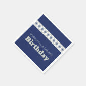 Blauer Gemusterter Akzent Serviette (Ecke)