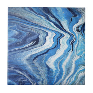 Blauer Geode Schein Fliese