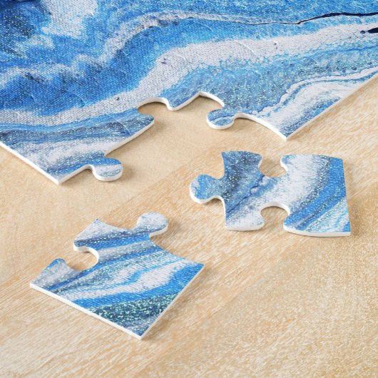 Blauer Geode Schein Puzzle (Seite)