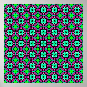 Blauer geometrisch gemalt, nahtlos gemustert, poster
