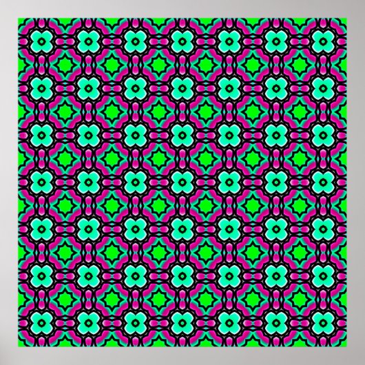 Blauer geometrisch gemalt, nahtlos gemustert, poster (Vorne)