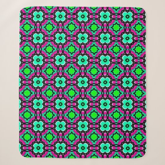 Blauer geometrisch gemalt, nahtlos gemustert, sherpadecke (Vorderseite)