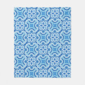 Blauer geometrischer Ausdruck Fleece Blanket (Vorderseite)