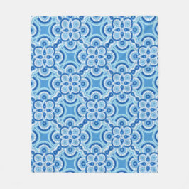 Blauer geometrischer Ausdruck Fleece Blanket