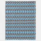Blauer geometrischer Aztec-Sherpa-Wurf Fleecedecke (Vorderseite)