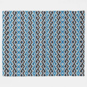Blauer geometrischer Aztec-Sherpa-Wurf Fleecedecke (Vorderseite (Horizontal))