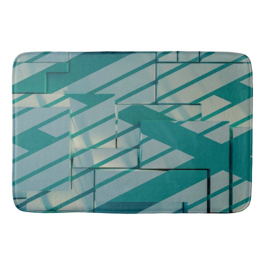 Blauer geometrischer Bademantel Badematte (Vorderseite)