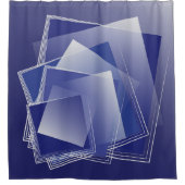 Blauer geometrischer Berst Duschvorhang (Vorderseite)