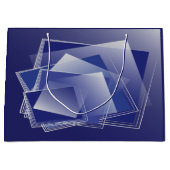 Blauer geometrischer Berst Große Geschenktüte (Vorderseite)
