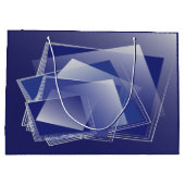 Blauer geometrischer Berst Große Geschenktüte (Rückseite)