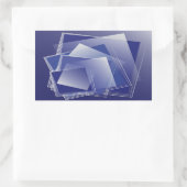 Blauer geometrischer Berst Rechteckiger Aufkleber (Tasche)