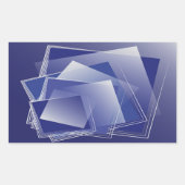 Blauer geometrischer Berst Rechteckiger Aufkleber (Vorderseite)