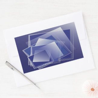 Blauer geometrischer Berst Rechteckiger Aufkleber