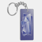 Blauer geometrischer Berst Schlüsselanhänger (Vorderseite links)