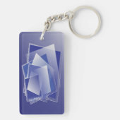 Blauer geometrischer Berst Schlüsselanhänger (Rückseite)