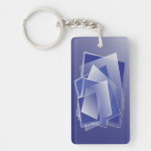 Blauer geometrischer Berst Schlüsselanhänger (Vorderseite)