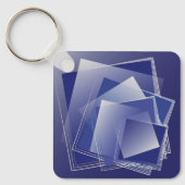 Blauer geometrischer Berst Schlüsselanhänger (Vorderseite)