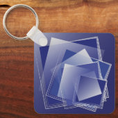 Blauer geometrischer Berst Schlüsselanhänger (Vorderseite)