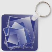 Blauer geometrischer Berst Schlüsselanhänger (Rückseite)