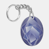 Blauer geometrischer Berst Schlüsselanhänger (Vorderseite links)