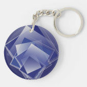 Blauer geometrischer Berst Schlüsselanhänger (Rückseite)